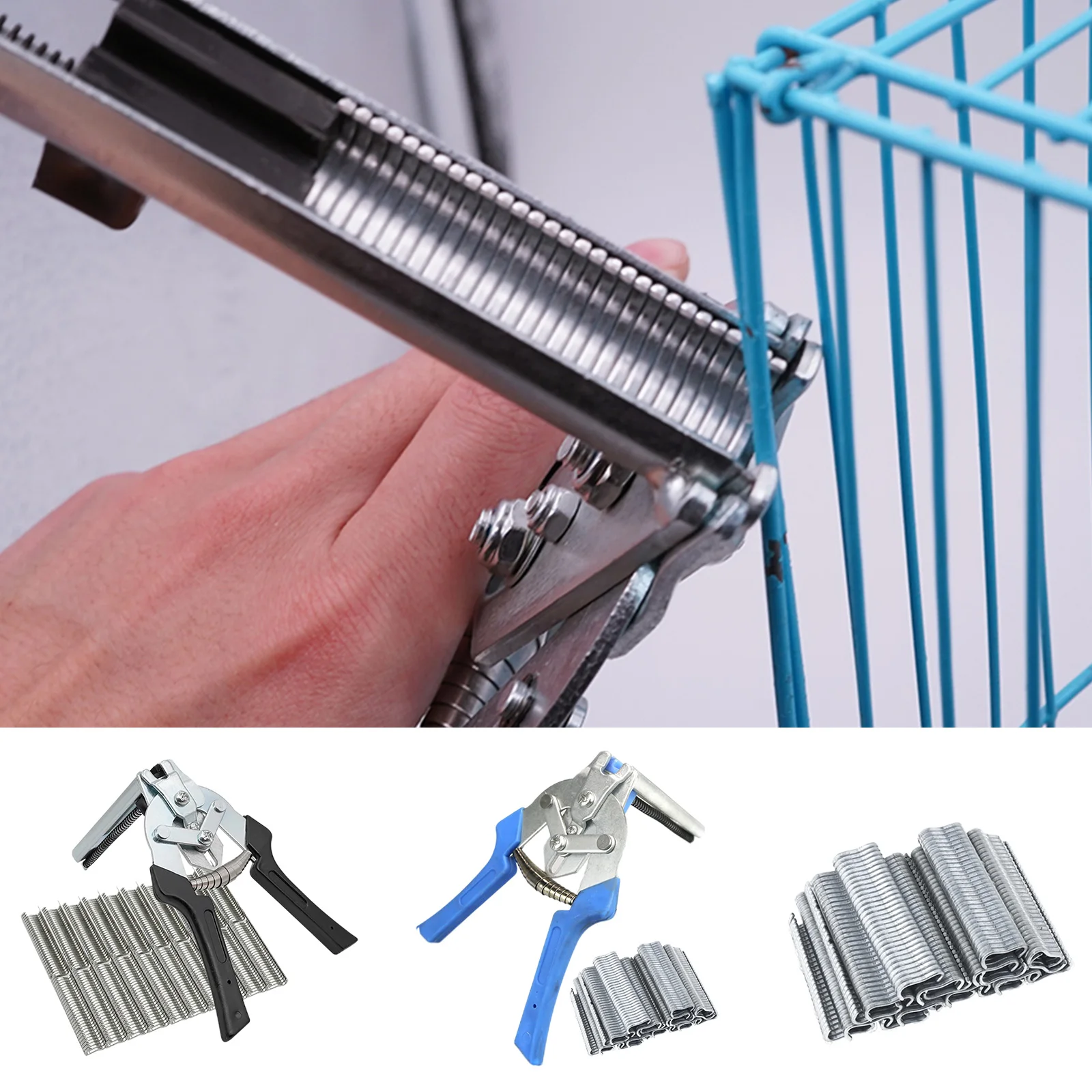 Stainless Steel M-type Nails Ring Pliers Multifunctional Pet Cage Repair Plier Poultry Cage Installation Forceps Gardening Tools