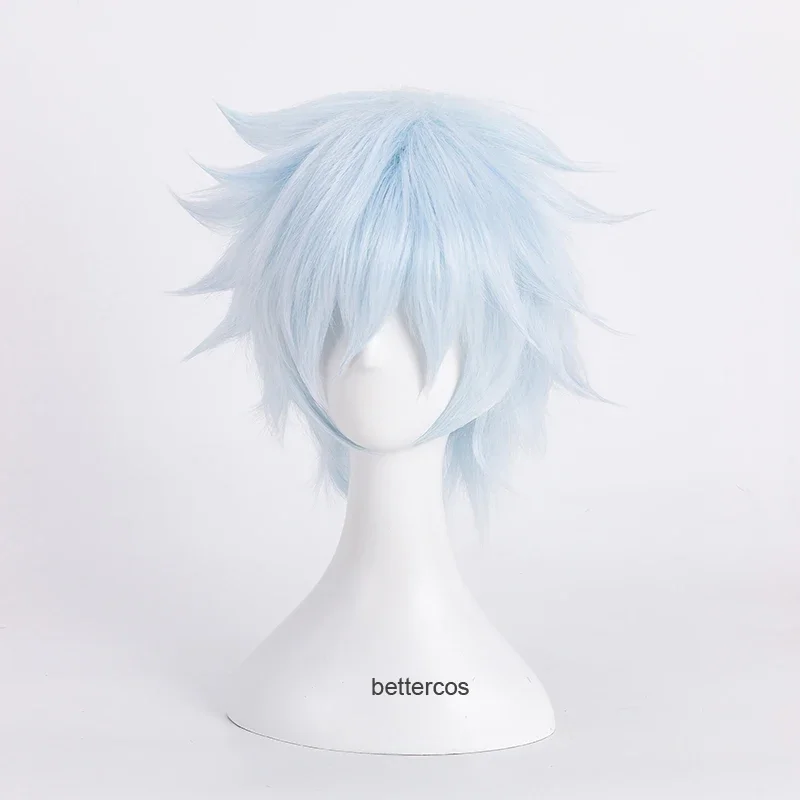 BORUTO NEXT GENERATIONS Mitsuki Cosplay Wig Short Light Blue Heat Resistant Synthetic Hair Wig Wig Cap