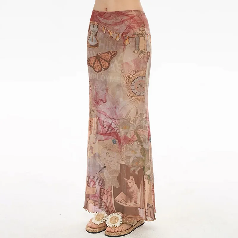 

Summer New Women's Clothing Girl Style French Fashion Printed Skirt