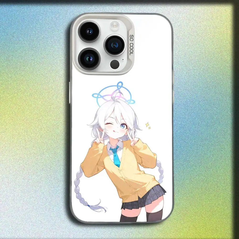 حافظة هاتف لطيفة على شكل حرف A باللون الأزرق لهواتف iPhone 16,15,14,13,12,11,Mini,Pro,E,MAX غطاء مقاوم للصدمات من الحلوى البيضاء غير اللامعة