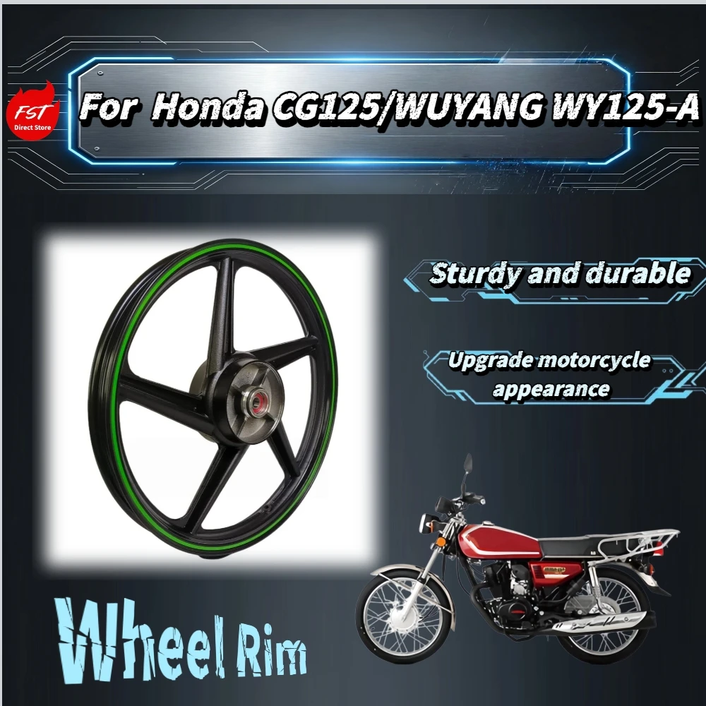 For Honda CG125 WUYANG WY125‑A 18Inch 5‑Spoke Alloy Drum‑Brake Wheel Rim Anti‑deformation Impact‑proof Stable‑riding parts