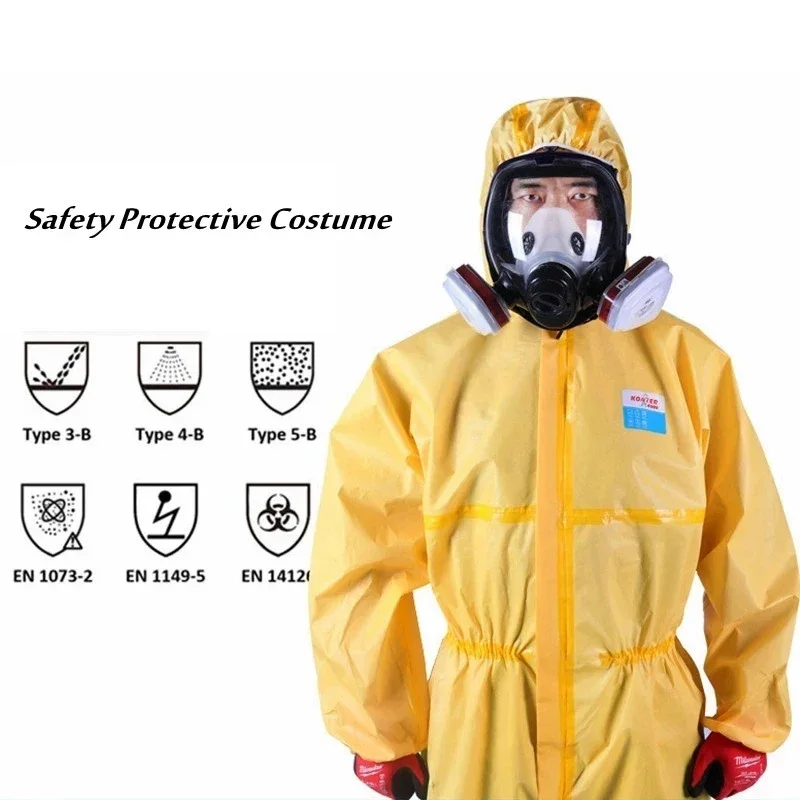 One-Piece Chemical Protective Clothing Hazardous Chemical Liquid Sulfuric Acid And Alkali Resistant Protection Work Clothing