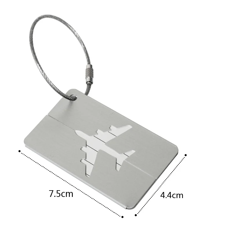 Hübscher fliegender Reisegepäckanhänger aus Metall mit Namenskarte, Flugzeugform, Halter aus Aluminiumlegierung, Gepäck-Boarding-Tag, tragbares Etikett – Detail 1