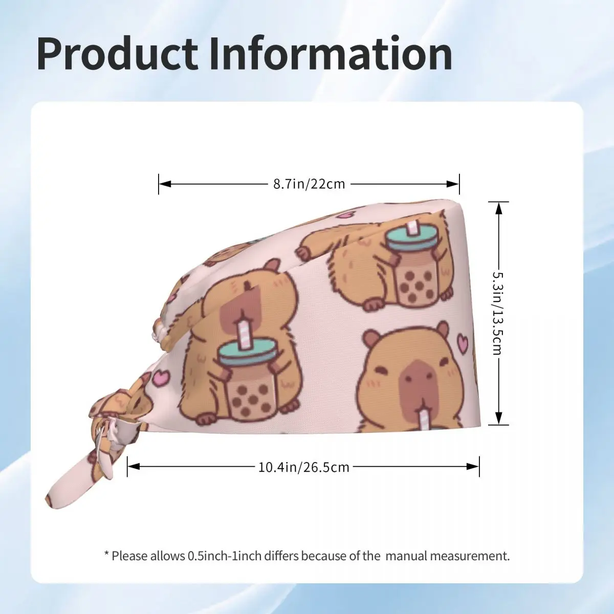 Милая капибара любит питьевой пузырьковый чай, скраб, шляпа для врача, рабочая хирургическая шапочка для мужчин и женщин, регулируемые шапочки для кормления для стоматолога