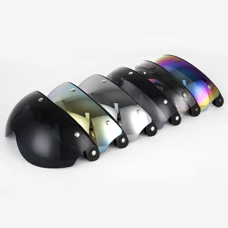 Motorcycle Helmet Lens W-shaped Anti-Scratch Flip Up Down Shield Replacement For 3-Snap Open Face Helmets Drop Shipping