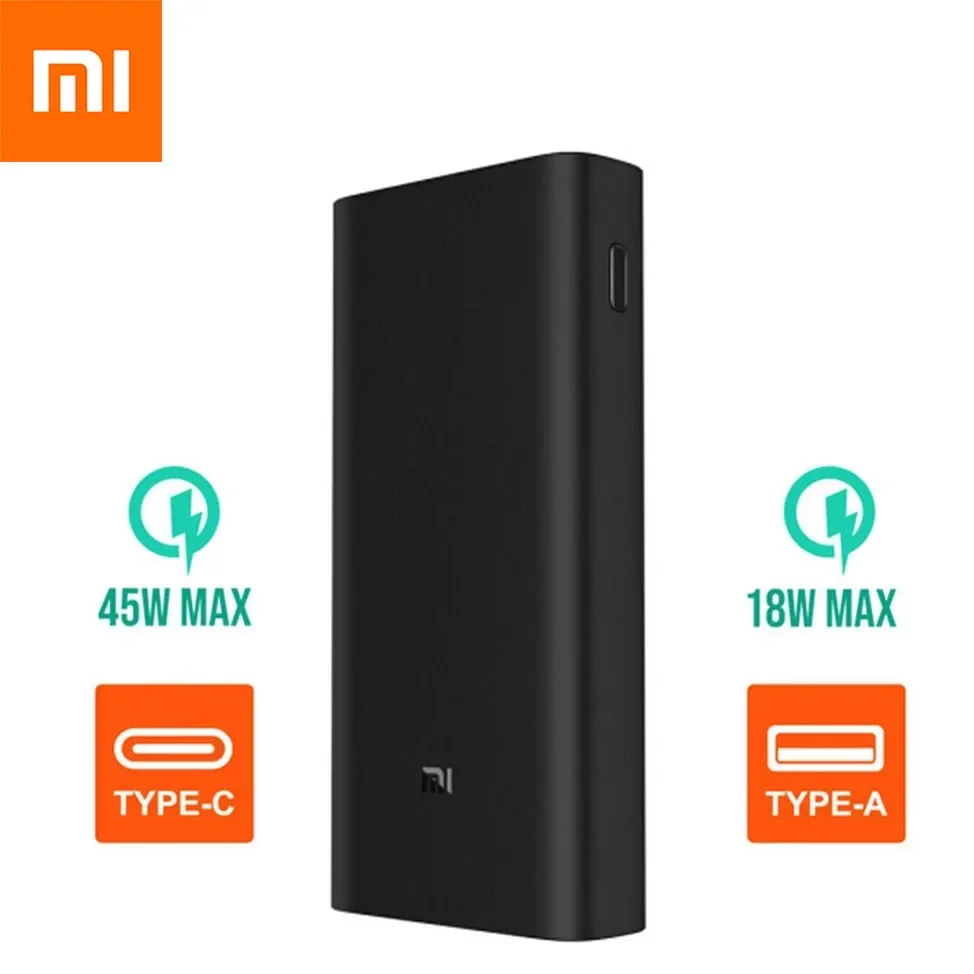 Xiaomi Mi Power Bank 3 20000mAh PLM07ZM 45W Pro Max Przenośne szybkie ładowanie Zewnętrzna bateria Powerbank Szybka ładowarka