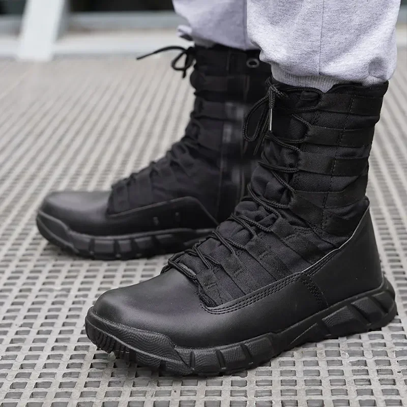 

Men's Lightweight Combat Boots Tactical Boots Men Outdoor Hiking Desert Shoes Breathable Male Jungle Ankle Shoes Training Boots