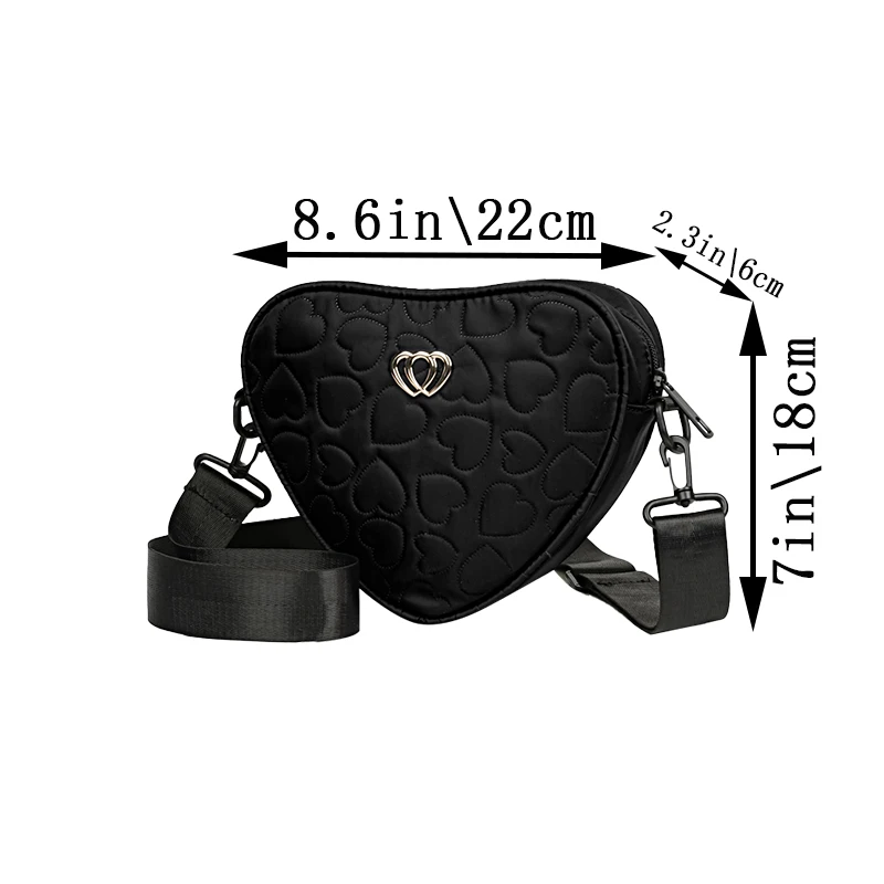 حقيبة كتف بنمط محايد للرجال والنساء، على شكل قلب بنمط قلب، حزام كتف قابل للفصل #6