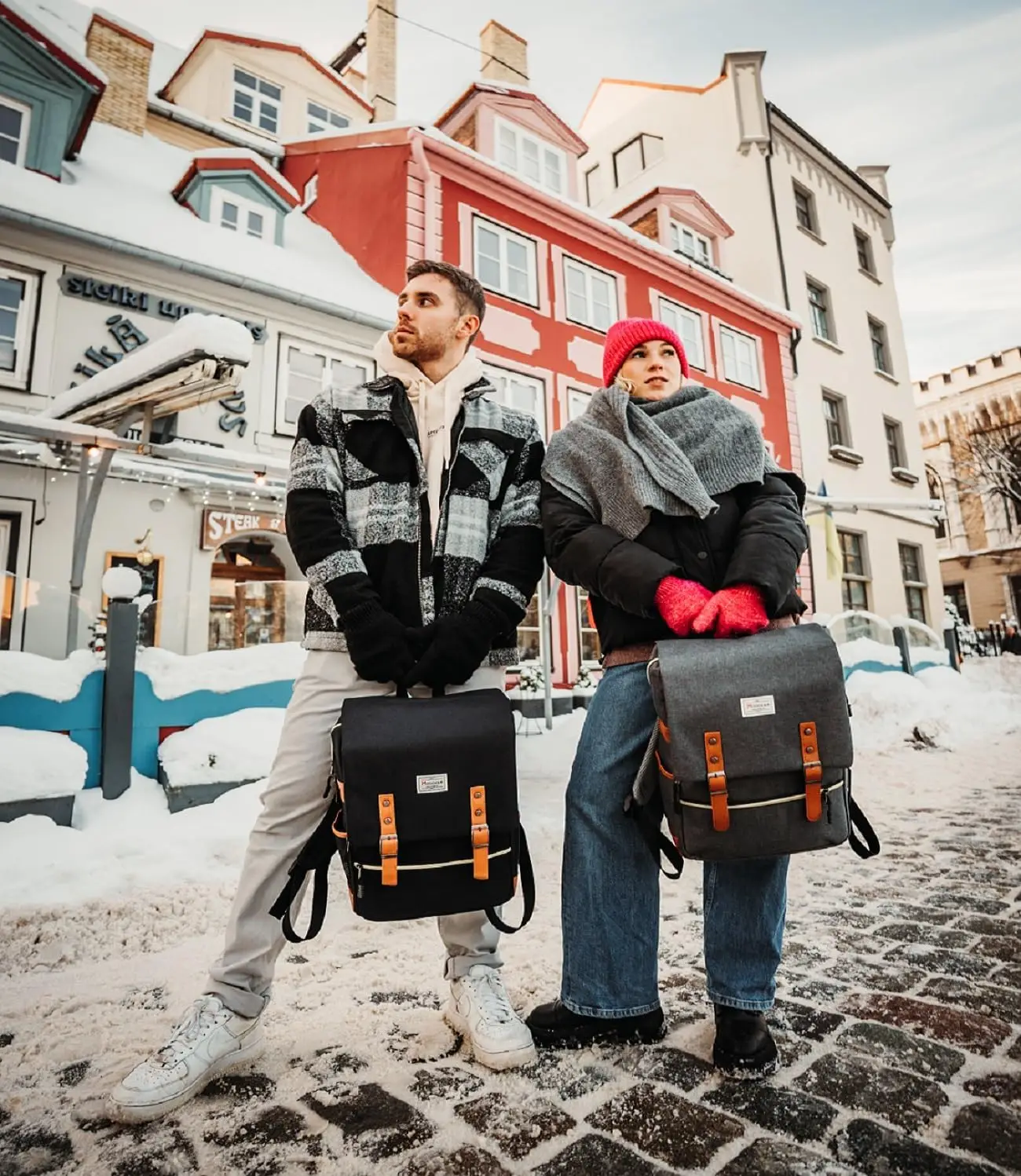 Modoker Vintage Laptop Backpack for Women Men,Travel Backpacks with USB Charging Port Fashion Backpack Fits 15.6Inch Notebook, G