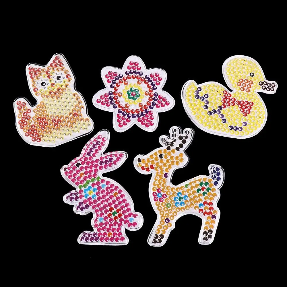 

Toy Template Hama Beads Pegboard Transparent DIY Toy Beads Mini Pegboard Plastic Stencil Mini Beads Template with Color Paper