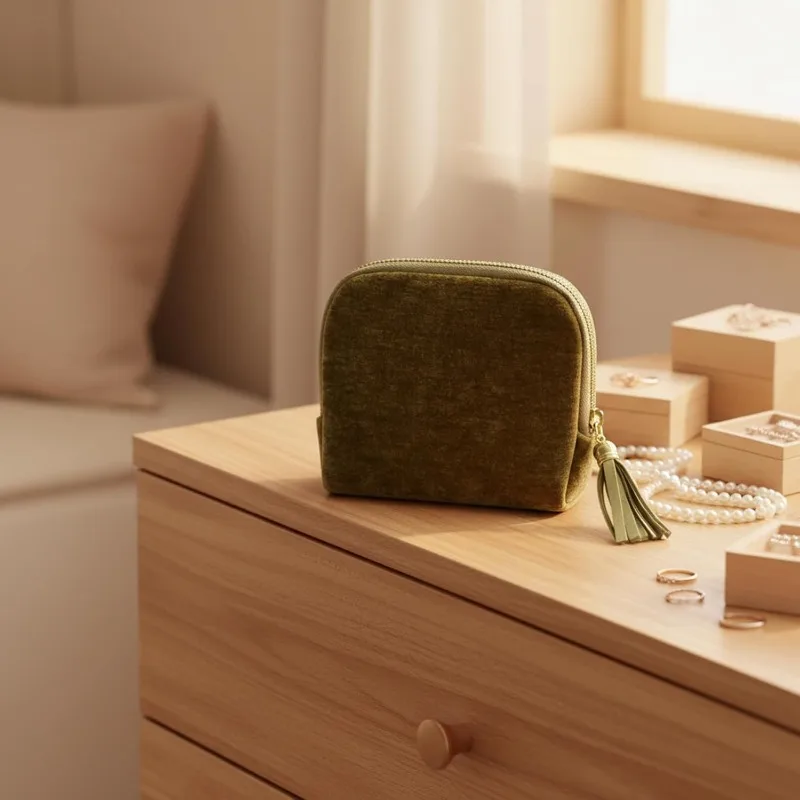 Caixa de jóias de viagem-colar portátil, anel, organizador de pulseira, bolsa de jóias com zíper feminino, conveniente e prático