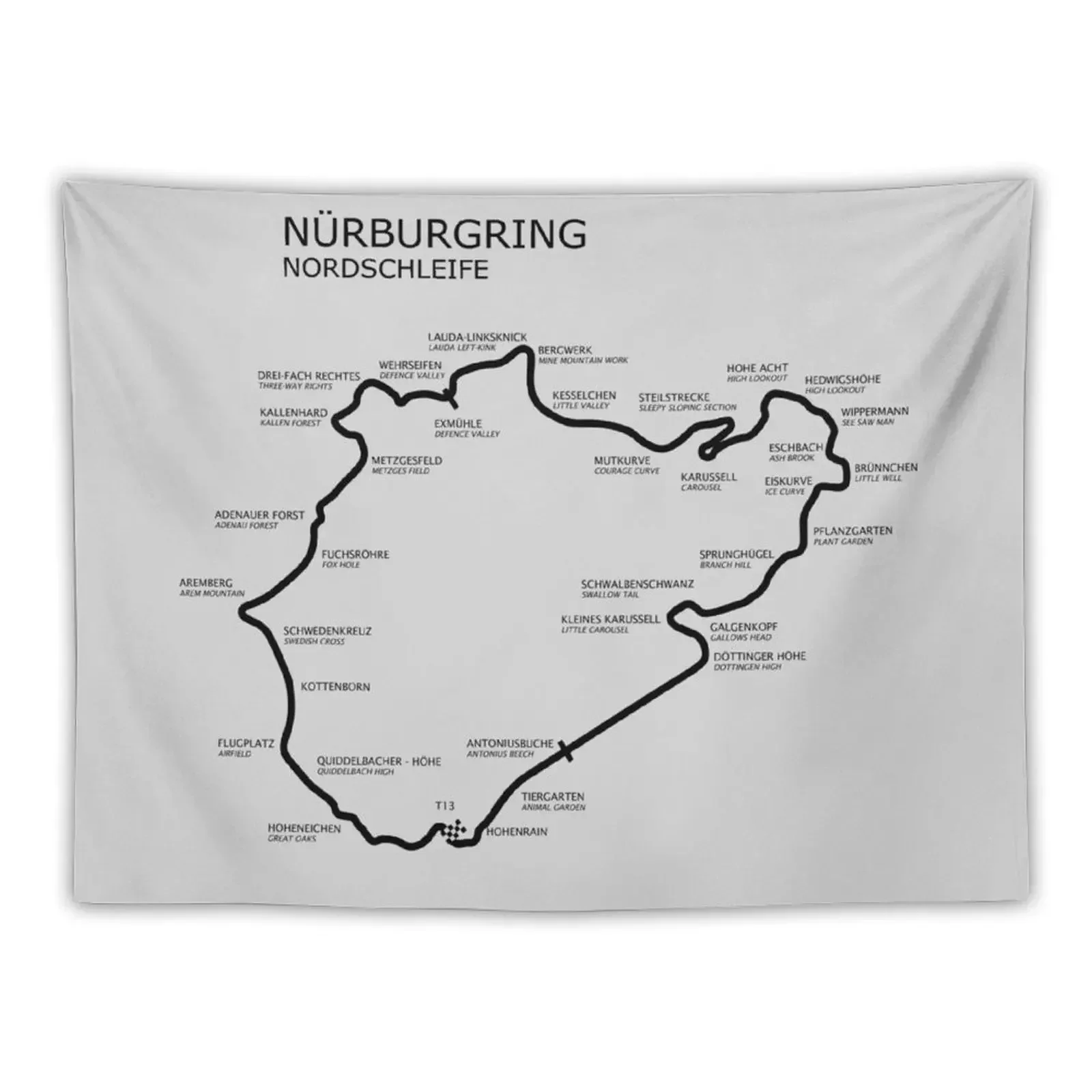 

The Nurburgring - Nordschleife Tapestry Room Design Decorative Wall Murals Outdoor Decor Tapestry