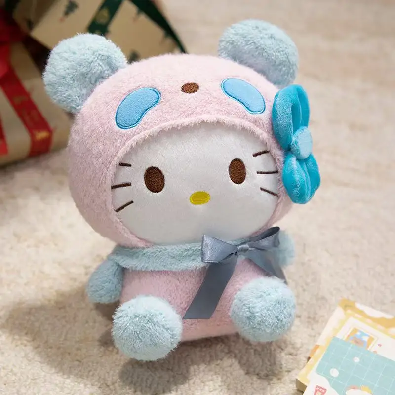 

Miniso's latest transformation into Hello Kitty plush stuffed toy, cartoon anime cute pillow, children's birthday gift, fun doll