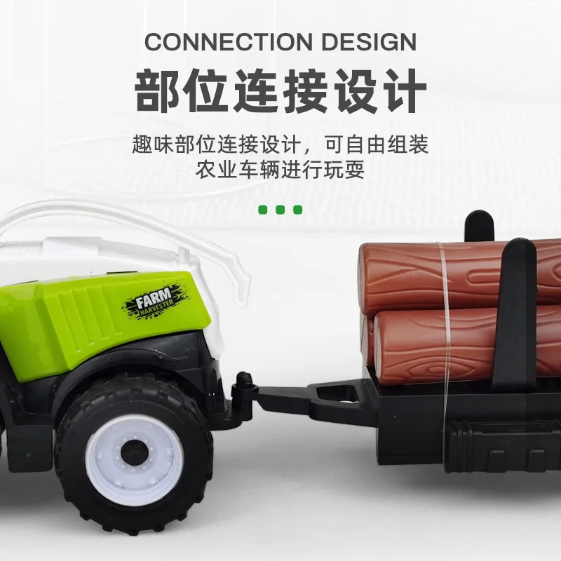 3/4Pcs Farm Truck Model Set Children\'s Large Farmer Car Inertia Agriculture Scene Collection Set Boy\'s Toy Educational Toy