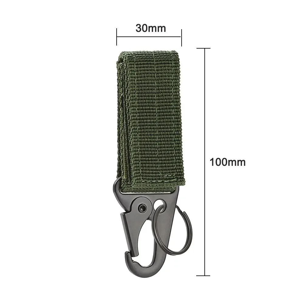 1/2pcs Tactical Hanging Buckle Molle Nylon Webbing Carabiner Belt Triangle Keychain for Outdoor Climbing Camping Tool Accessory