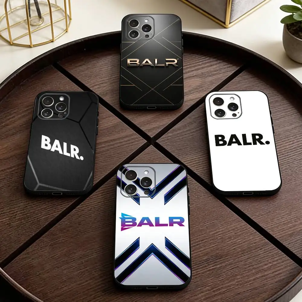 

Brand B-BALR Logo Phone Case For iPhone 17,16,15,14,13,12,11 Plus,Pro Max,XS,Soft Silicone Black Cover