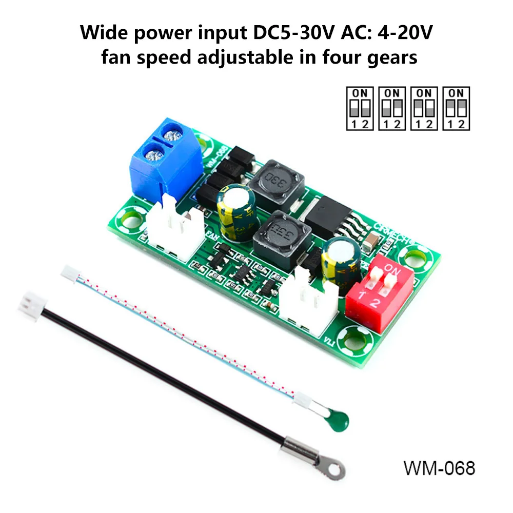 Controlador de Temperatura do Ventilador Inteligente Termostato Ajustável Painel de Controle de Temperatura Módulo de Resfriamento Velocidades dc 530v ac 420v