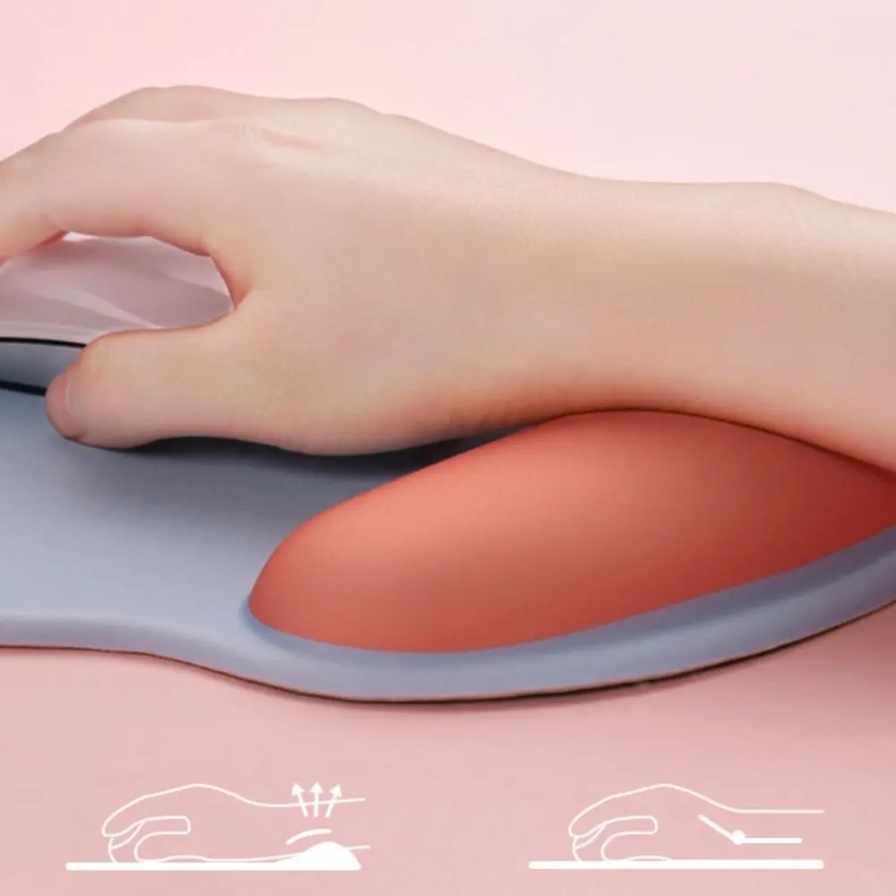 Non-Slip Wrist Rest Mouse Pad Rubber Base Solid Color Wrist Support Pad Literary Cute Mouse Wrist Rest Girl Gifts