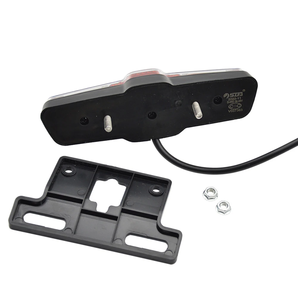 LED Electric Bicycle Tail Light High-Brightness Safety Warning Rear Lamp Easy Installation for 36V 48V Electric Bike