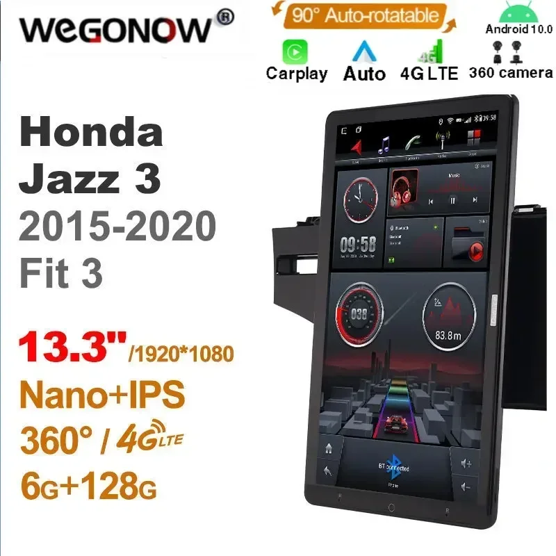 TS10 Android10.0 Ownice Car Radio Auto for Honda Jazz 3 2015-2020 Fit 3 13.3'' No DVD support USB Quick Charge Nano 1920*1080