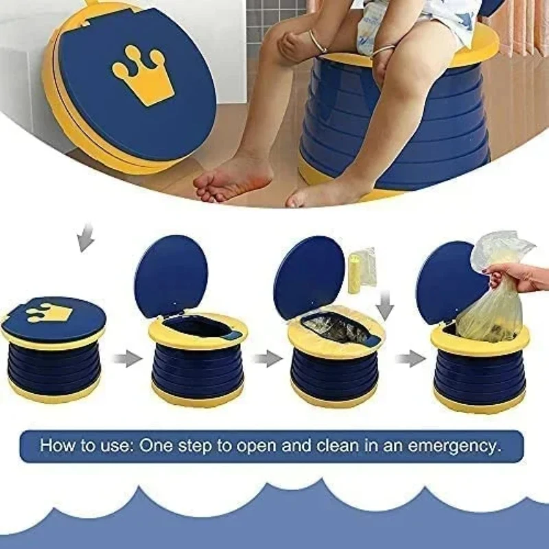 New 2-in-1 Portable Fold Potty Chair Seat with Storage Bag for Traveling Toddlers - Road Trips and Camping Portable Toilet