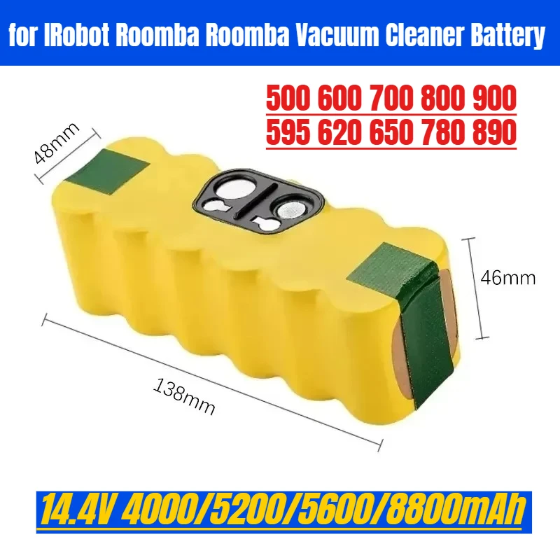 

14.4V 8800mAh for IRobot Roomba Battery 500 600 700 800 900 595 620 650 780 890 for Roomba Vacuum Cleaner Battery