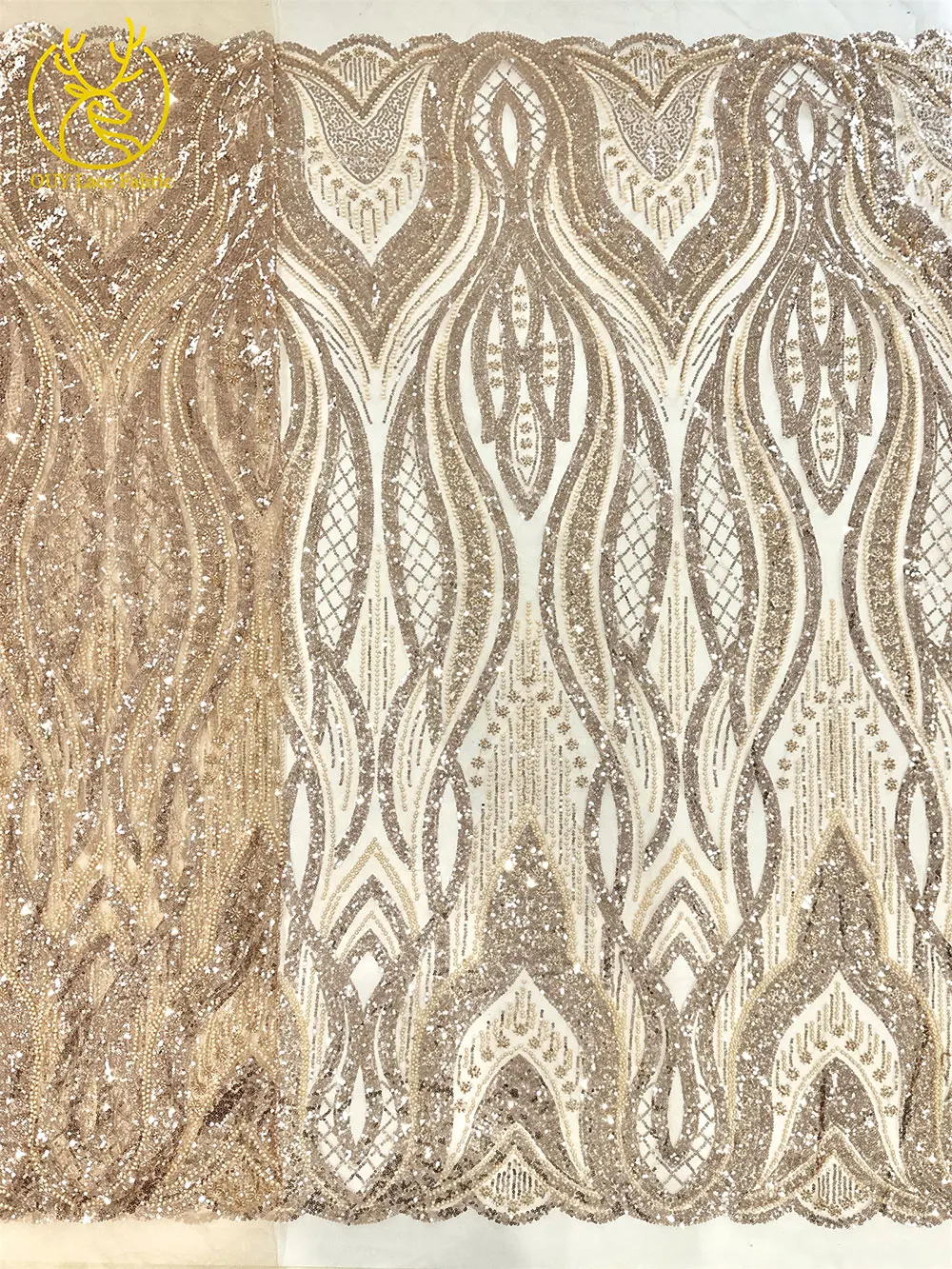 高級フレンチスパンコールレース生地アフリカビーズレース生地ナイジェリアメッシュチュールレース生地レディースウェディングパーティードレス縫製