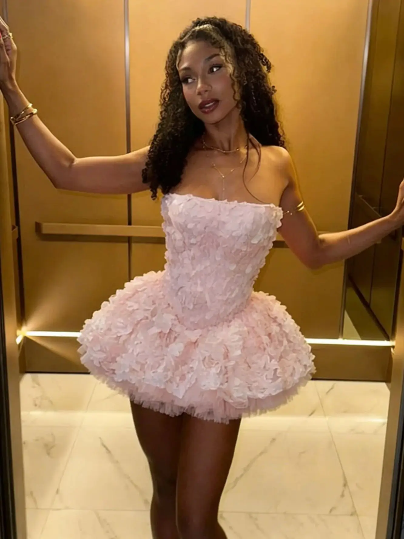 Kliou Y2K Sweet Style Mini Dress