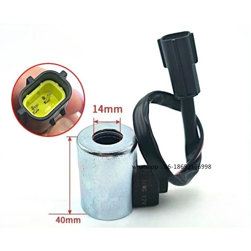 1pc 12V Pilot Solenoid Valve Coil for Excavator 151 155 161 165-3 New