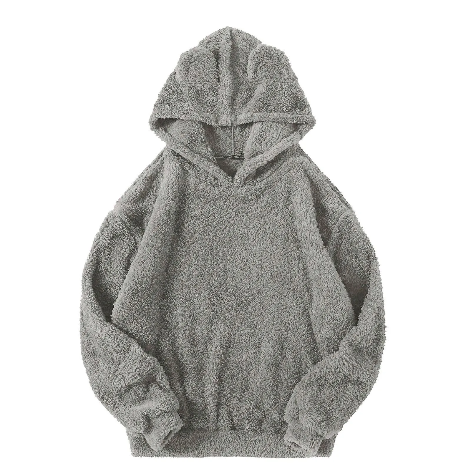 

Women O-Neck Plush Hoodies Soft Solid Letter Print Male Casual Basic Flannel Warm Comfort Vintage Clothing For Man Sweatshirts