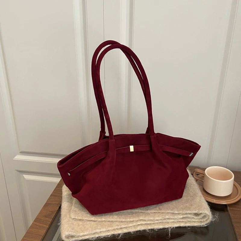 Vintage Wildleder-Umhängetasche für Damen, Minimalistische Große Kapazität Tragetasche, Elegante Retro-Umhängetasche für Tägliche Anlässe, Dating und Reisen – Detail 29