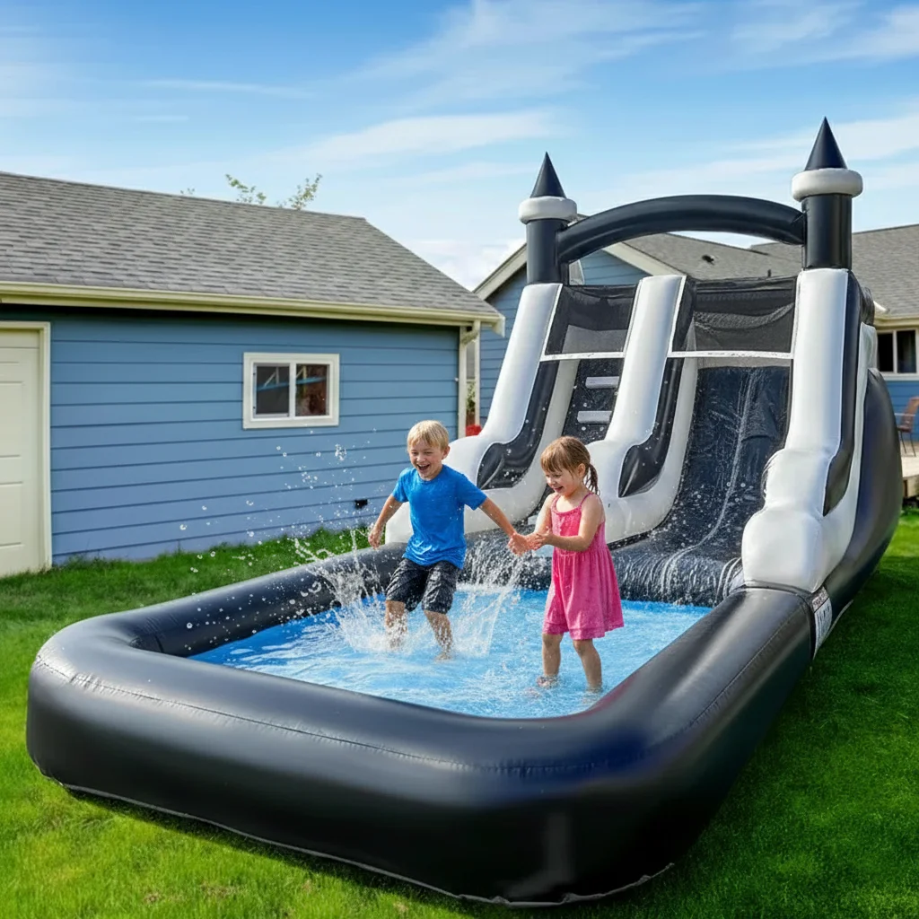 

Надувная водная горка коммерческого класса с бассейном и батутом для взрослых и детей, включая воздуходувку, с возможностью индивидуальной настройки