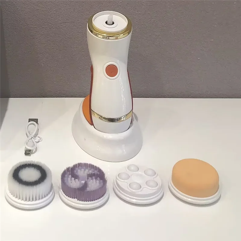 منظف الوجه القابل لإعادة الشحن، منظف الوجه الكهربائي للنساء والرجال، تنظيف عميق، تقشير لطيف وتدليك