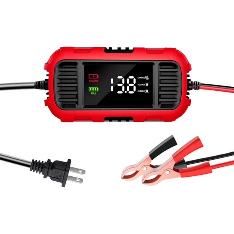 12V 2A Car Battery Charger Digital Display Smart Battery Charging Tool Trickle Charger Maintainer For Car Truck US-PLUG-A58X