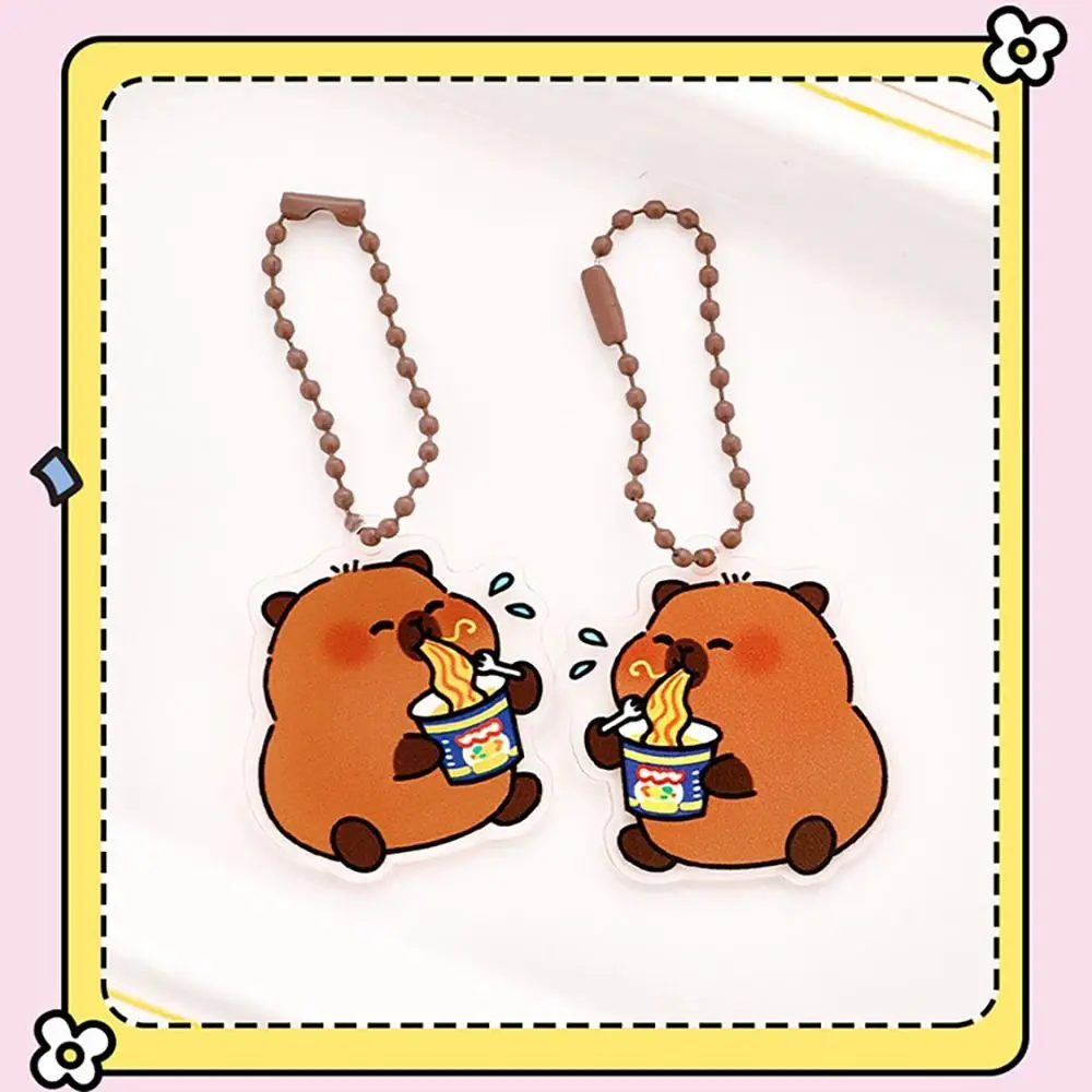 Trendy Cartoon Capybara Keychain Pendant Cute Acrylic Capybara Bag Pendant Acrylic Keychain for Girl