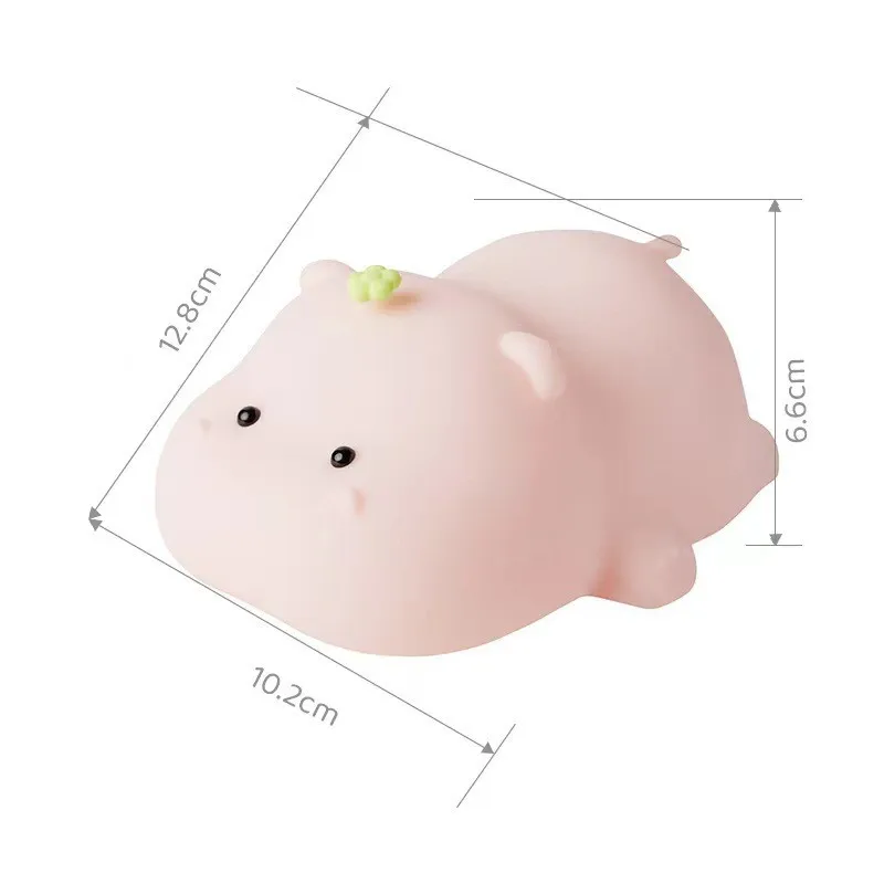 Silicone Pig Table Lamp Led Night Light Rechargeable Nursery Mood Light Bedside Desk Bedroom Decoration Kid Birthday Gift Cute