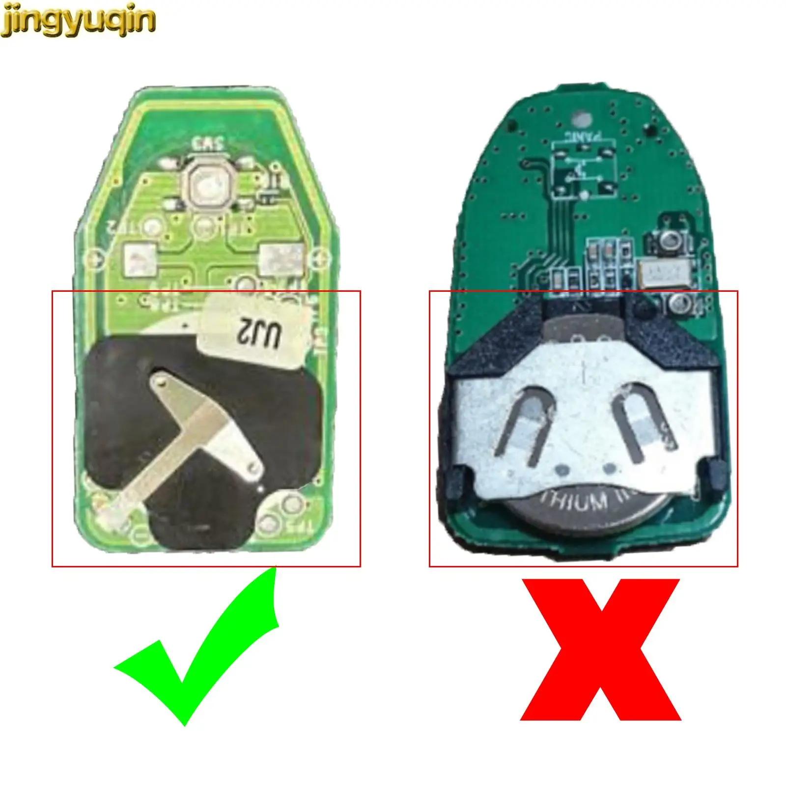 Jingyuqin Shell portachiavi auto remota modificata per Hyundai Kia Carens 2006-2008 3 pulsanti con portabatteria lama sinistra