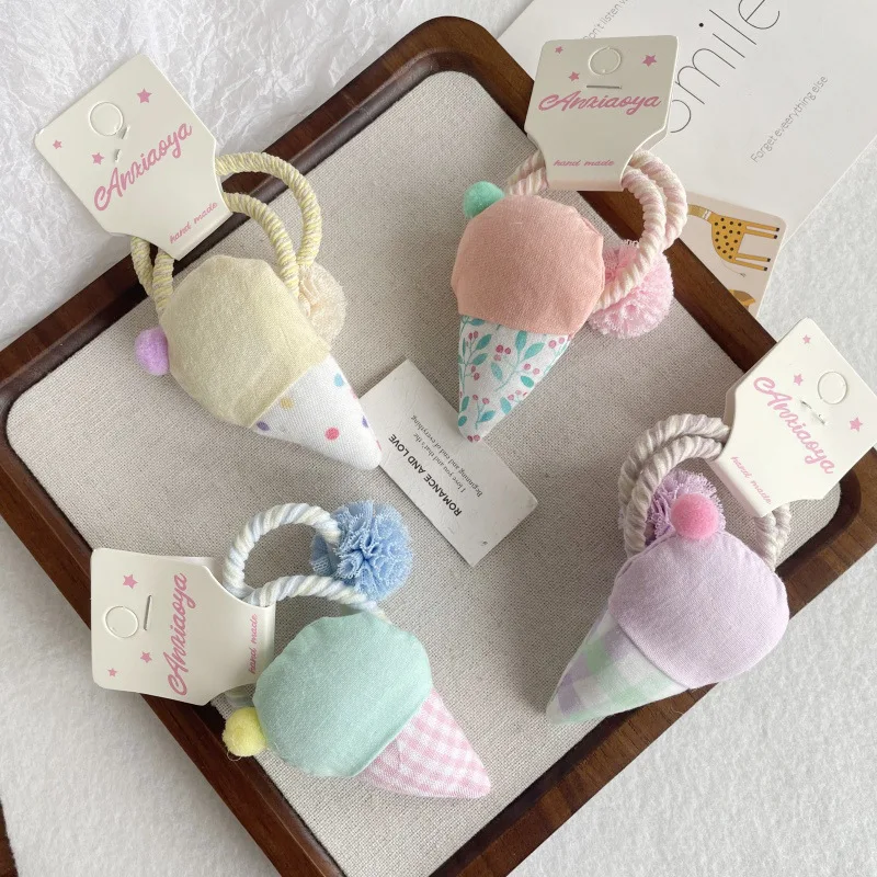 

Ice cream fabric children's hair clip hair rope, cute and fresh girl hair accessories