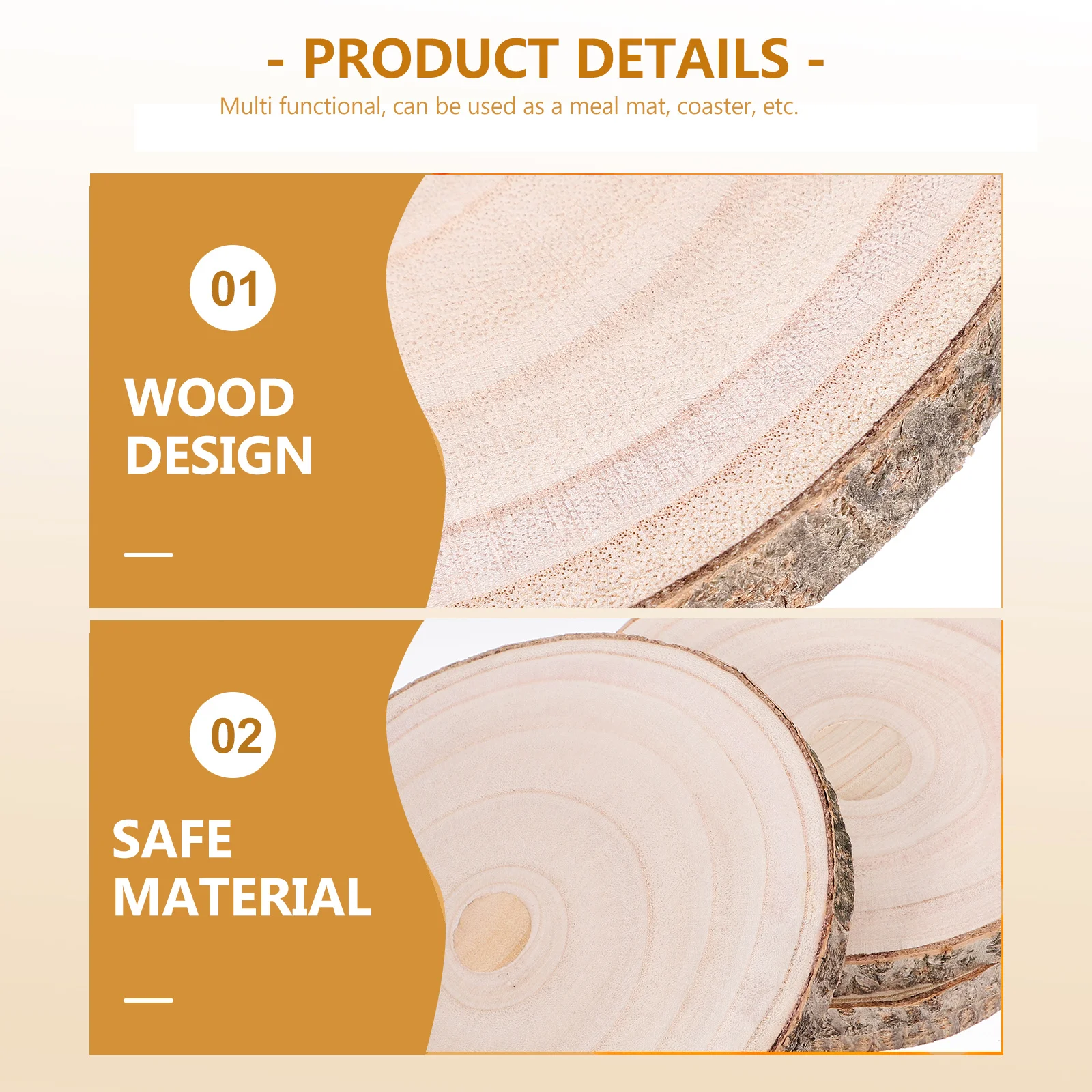 

4pcs Wood Trivet Hot Pads Heat Resistant Mat Tableware Pad For Pots Bowls Kitchen Dining Home Restaurant Café Giftkitchen Supply