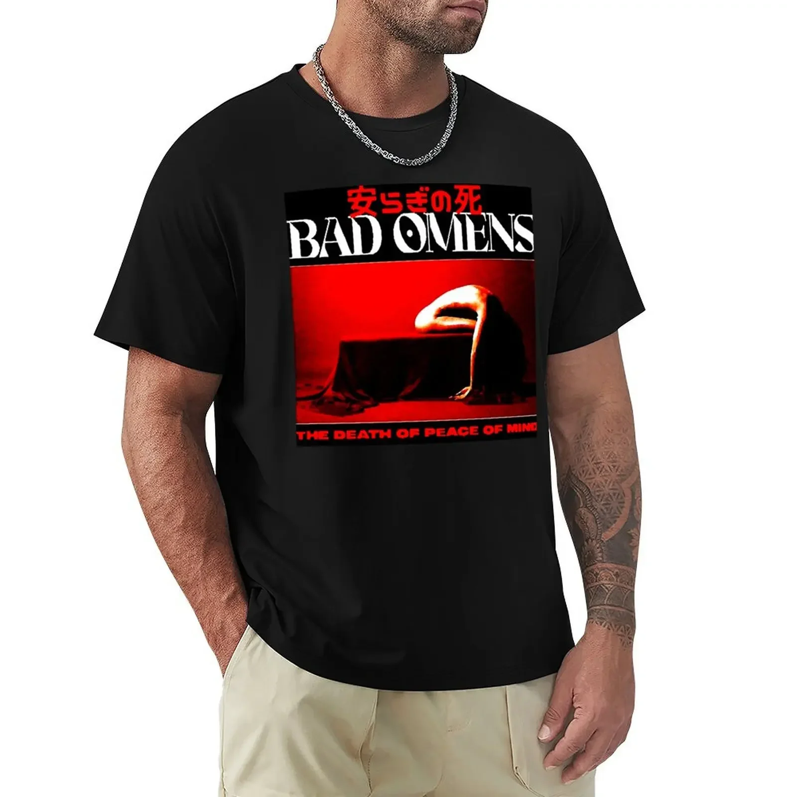 

bad omens THE DEATH OF PEACE OF MIND T-Shirt Blouse blanks plus size clothes men t shirts high quality