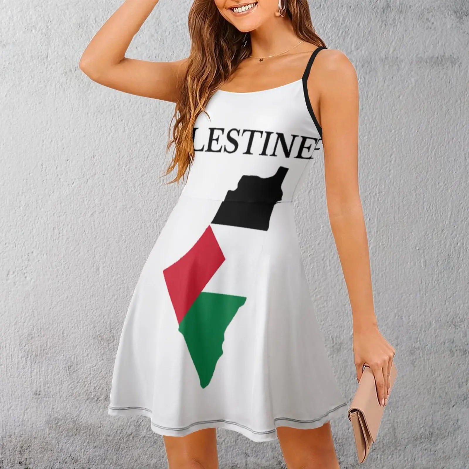 Senegal Map Flag Funny Exotic  Woman's Gown Women's Sling Dress Joke  Vacations Suspender Dress