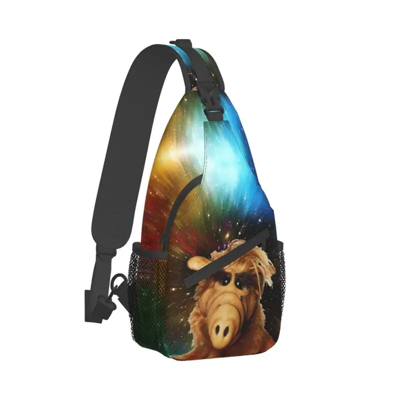 Alien Life Form In Galaxy Sling Chest Bag, mochila de hombro cruzada ALF personalizada para hombres, ciclismo, Camping, Daypack