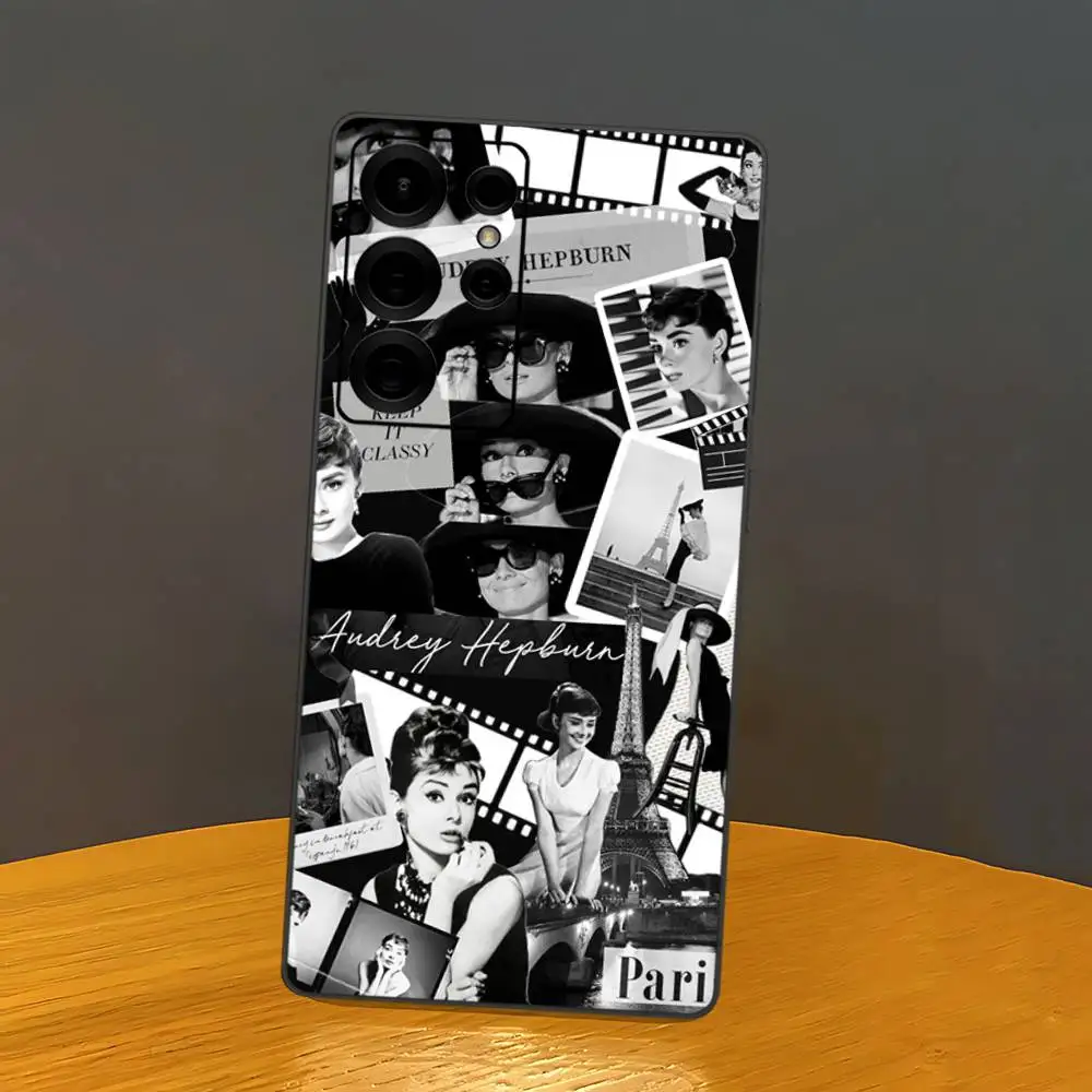 Beroemde A-Audrey actrice H-Hepburn telefoonhoesje voor Samsung S 24 Fe 25 Ultra Plus 20 Lite 21 30 22 23 24 22 Ultra 5G Fundas