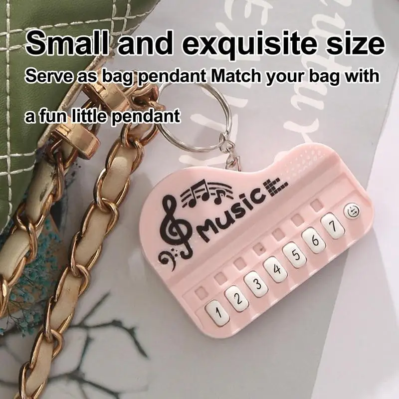 Piano Key Chain Playable Bag Key Chain Glowing Bag Pendant Key Holder Creative Keychain Key Charm For Boys And Girls