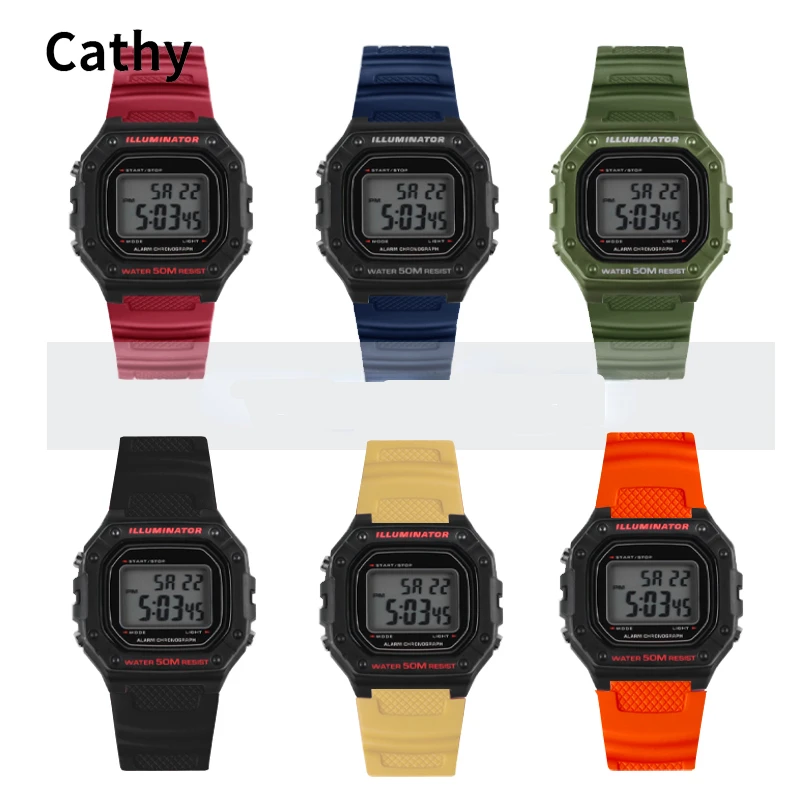 Silicone Watch Strap for Casio Sgw-500h 400 AE-1200 MRW-200 W Waterproof Sweat-Proof Resin Rubber Watchband Accessories18mm