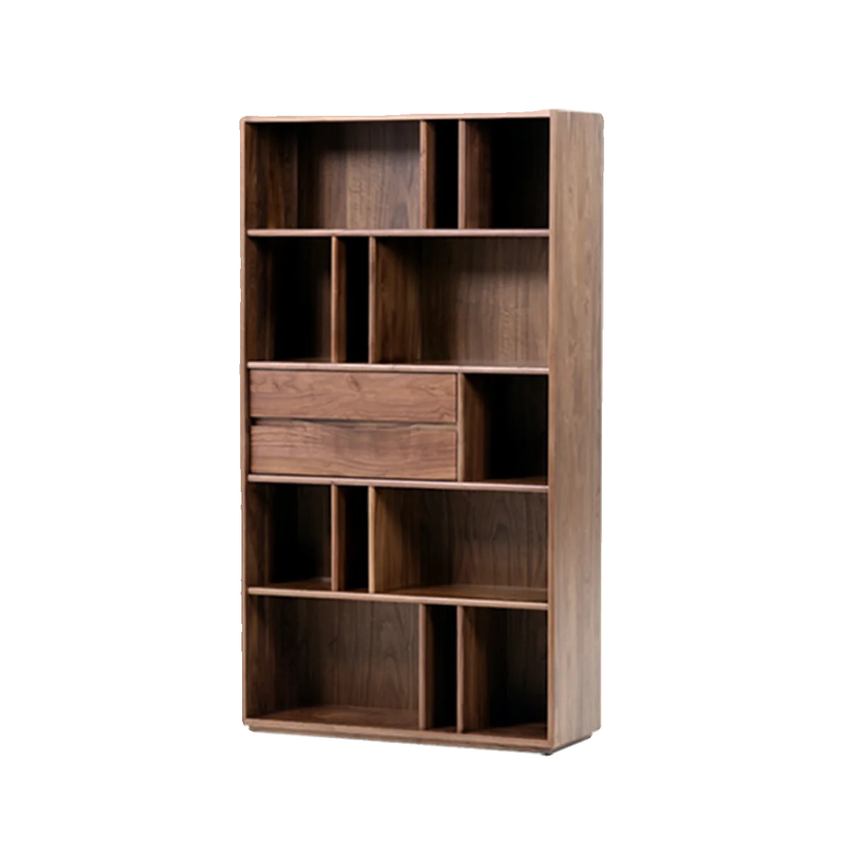 

North America Black Walnut Solid Wood Multifunctional Storage Bookshelf Modern Minimalist Living Room Combined Bookcase