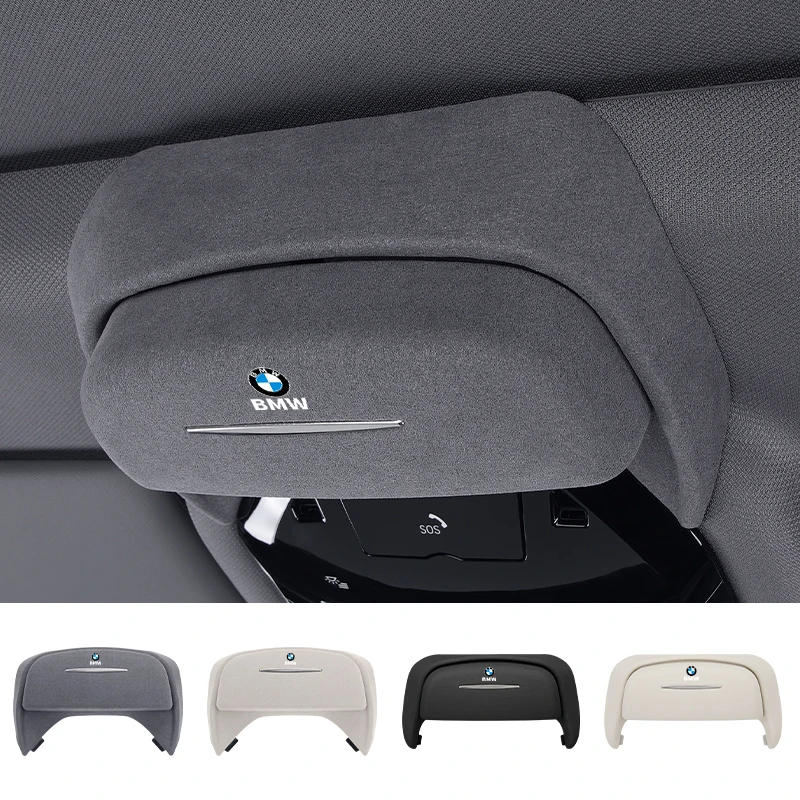 Car Glasses Case For BMW 5 Series G60 X3 G01 X4 G02 iX3 Suede Sunglasses Holder Box Auto Roof Storage Modification Accessories