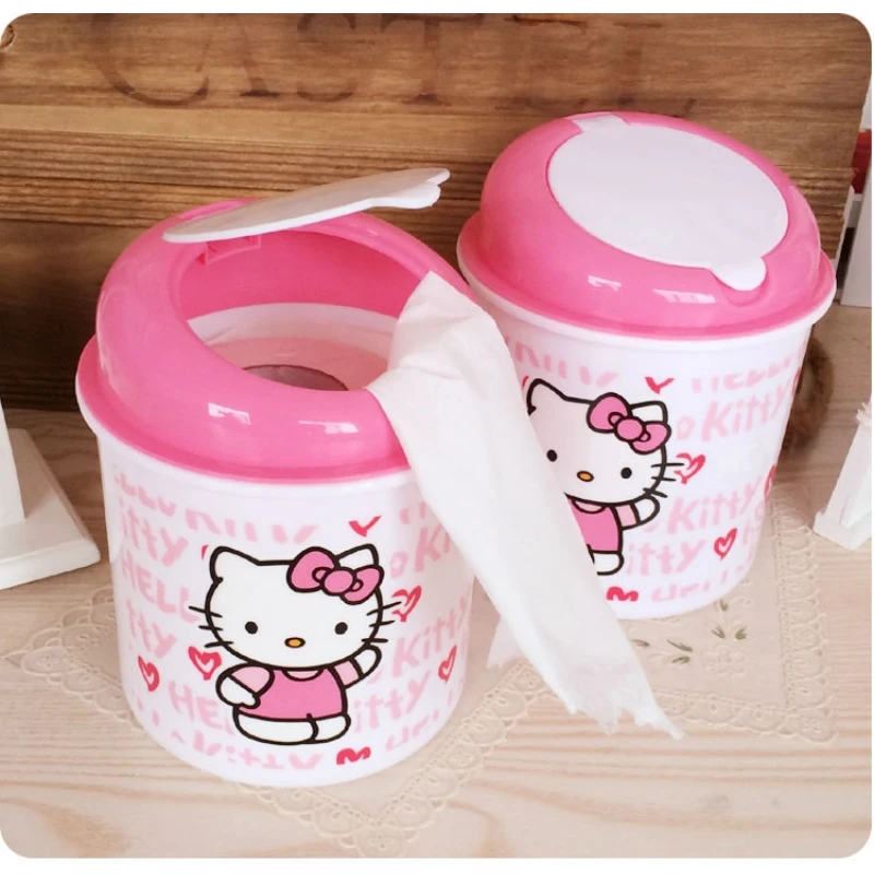 

Sanrio Mini Trash Can Hello Kitty Kawaii Cute Cartoon Anime Office Living Room Desktop Small Size Trash Storage Tool Girls Gifts