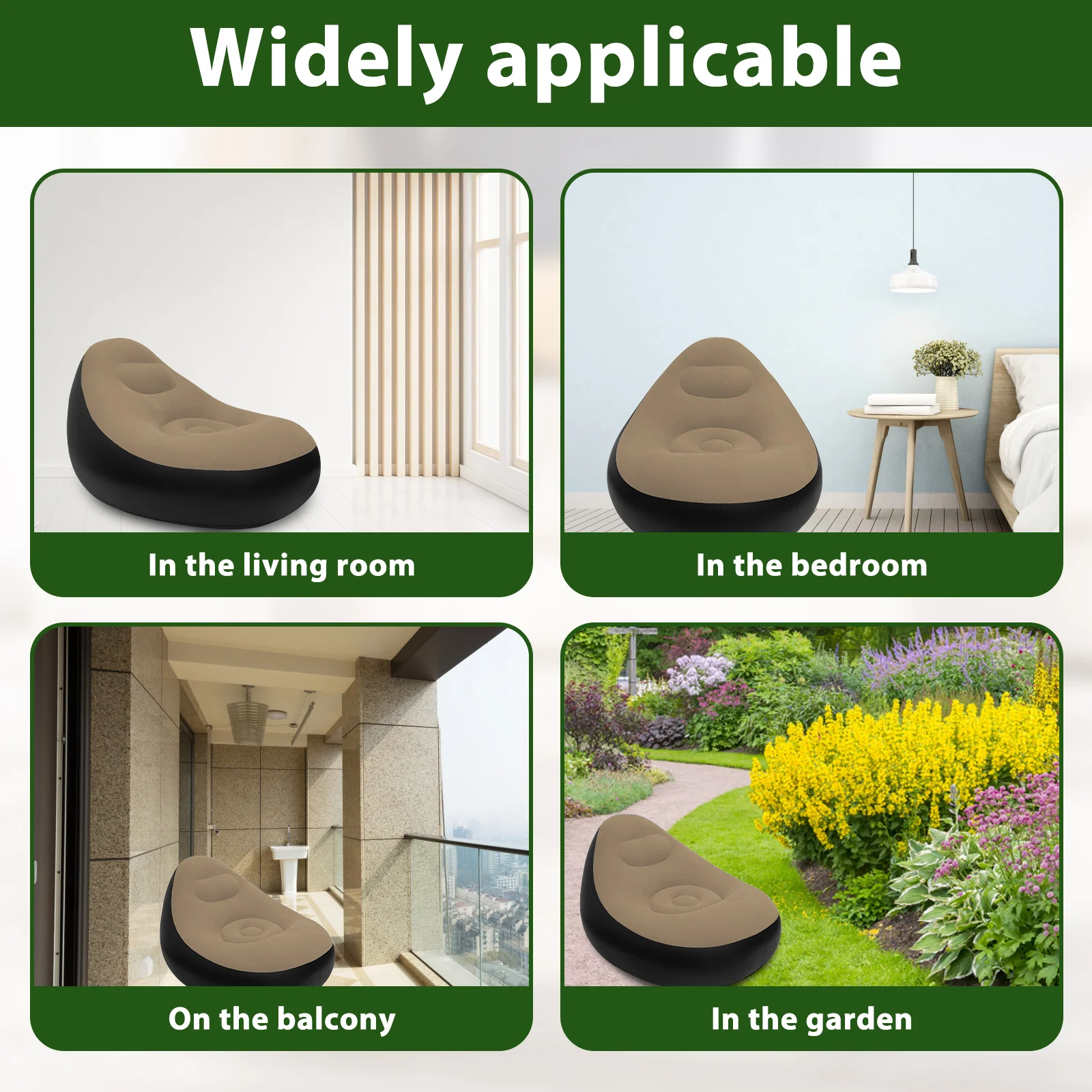 Divano gonfiabile portatile Sedie gonfiabili grandi e pigre Comoda sedia ad aria gonfiabile per soggiorno, campeggio da viaggio all'aperto