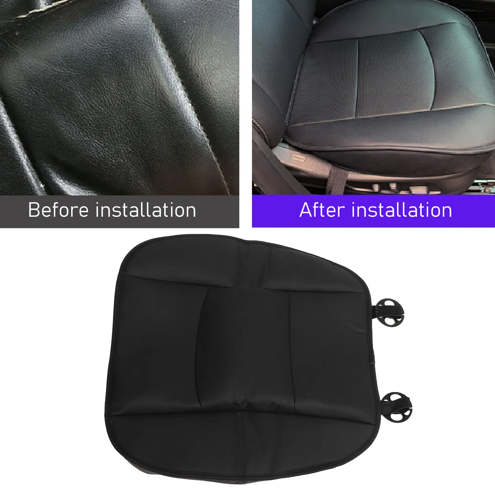 

Car Seat Cover PU Leather Anti Slip Breathable Bottom Protective Cover Hole Breathable Seat Cushion Simple Car Seats Accessories